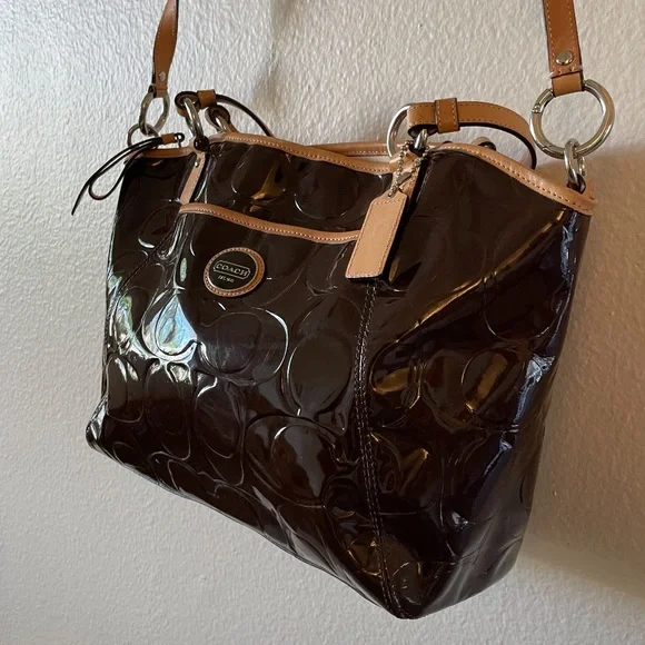 COACH VINTAGE Peyton Embossed‎ Leather Bag - Picture 3 of 9